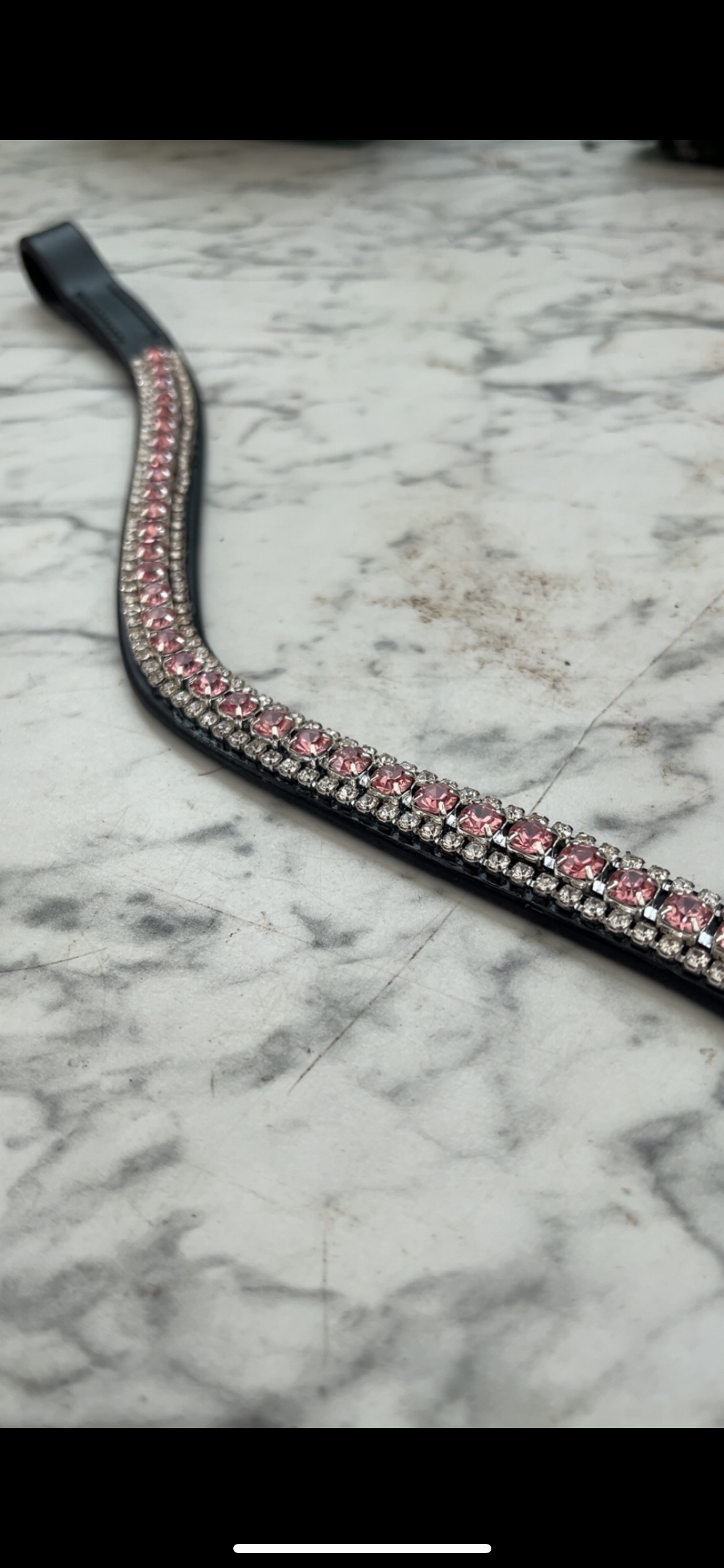 Baby Pink and Clear 1/4” Browband