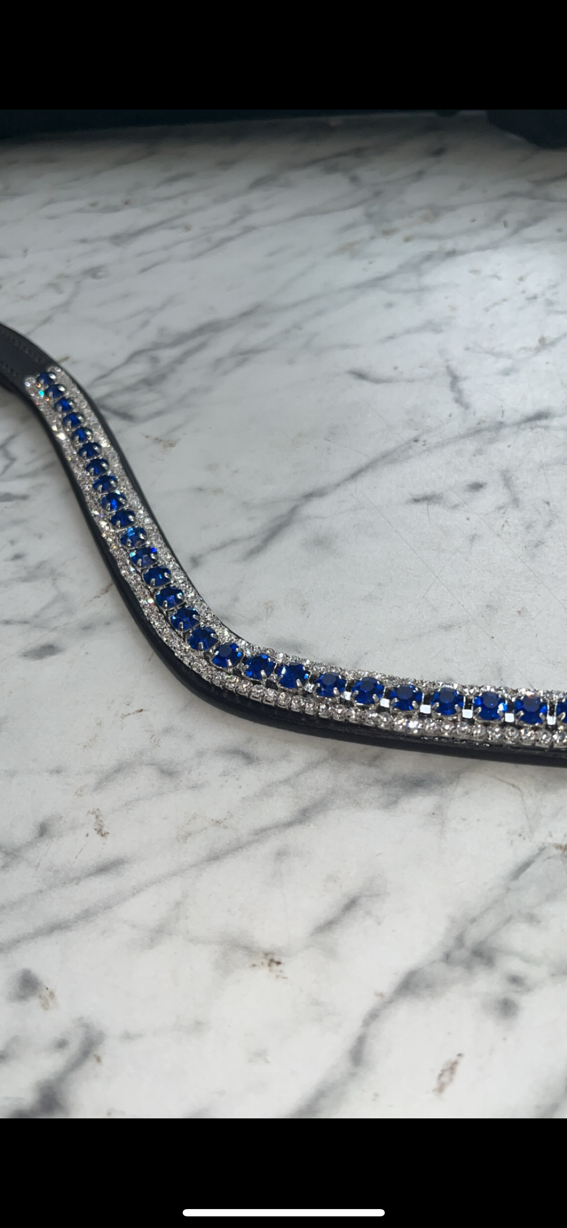 Royal Blue and Clear Browband