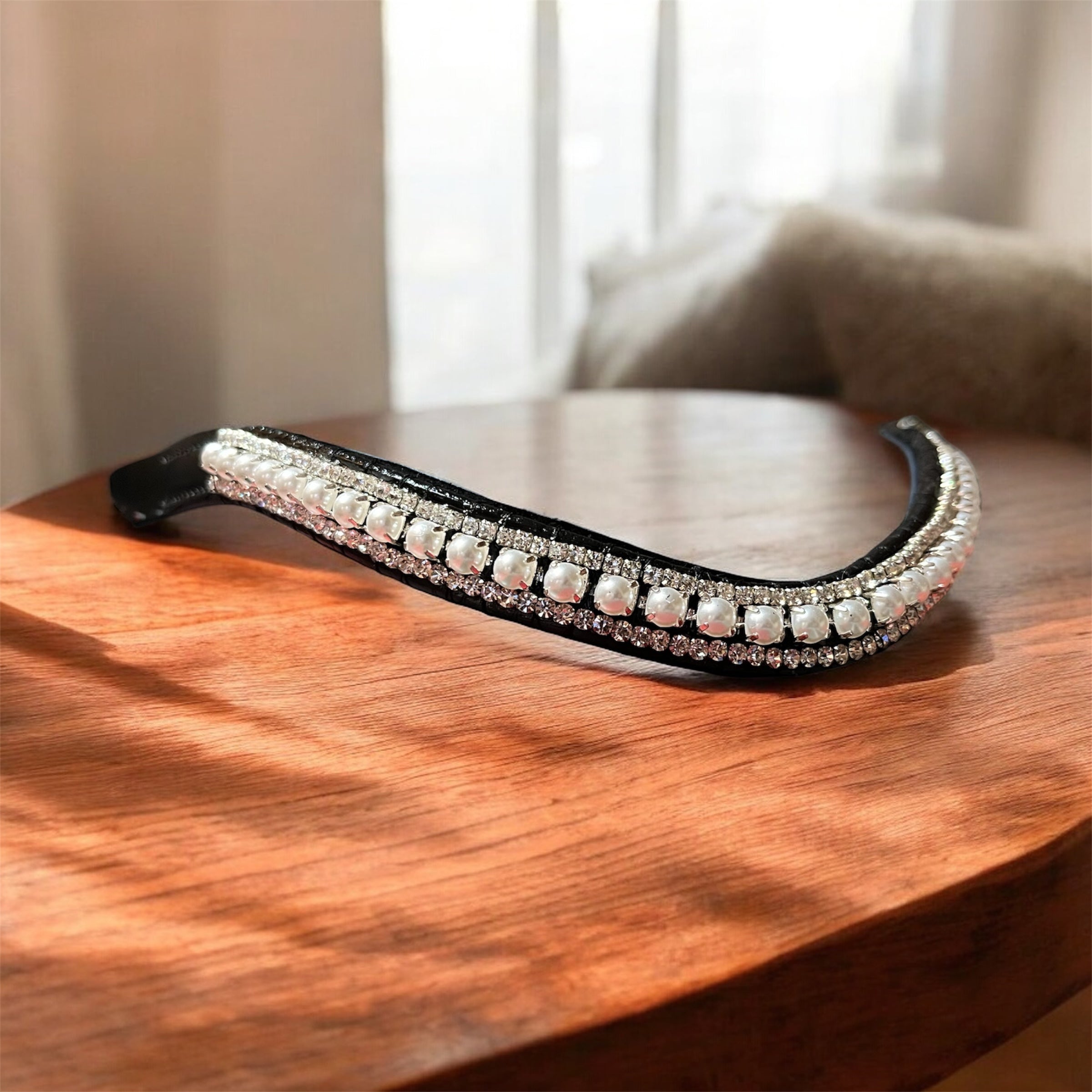 White Pearl and Clear Browband