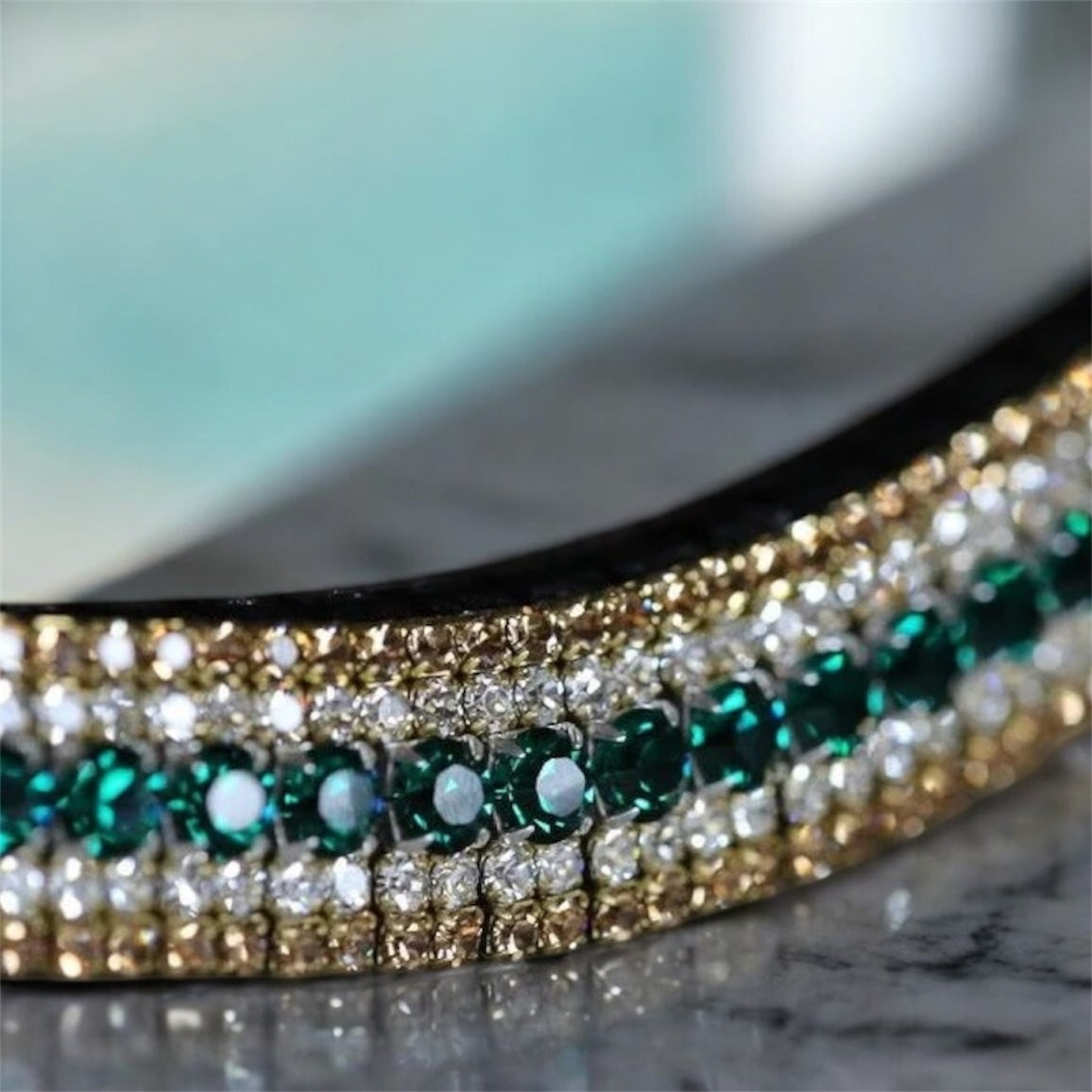 Emerald, Gold and Clear Browband