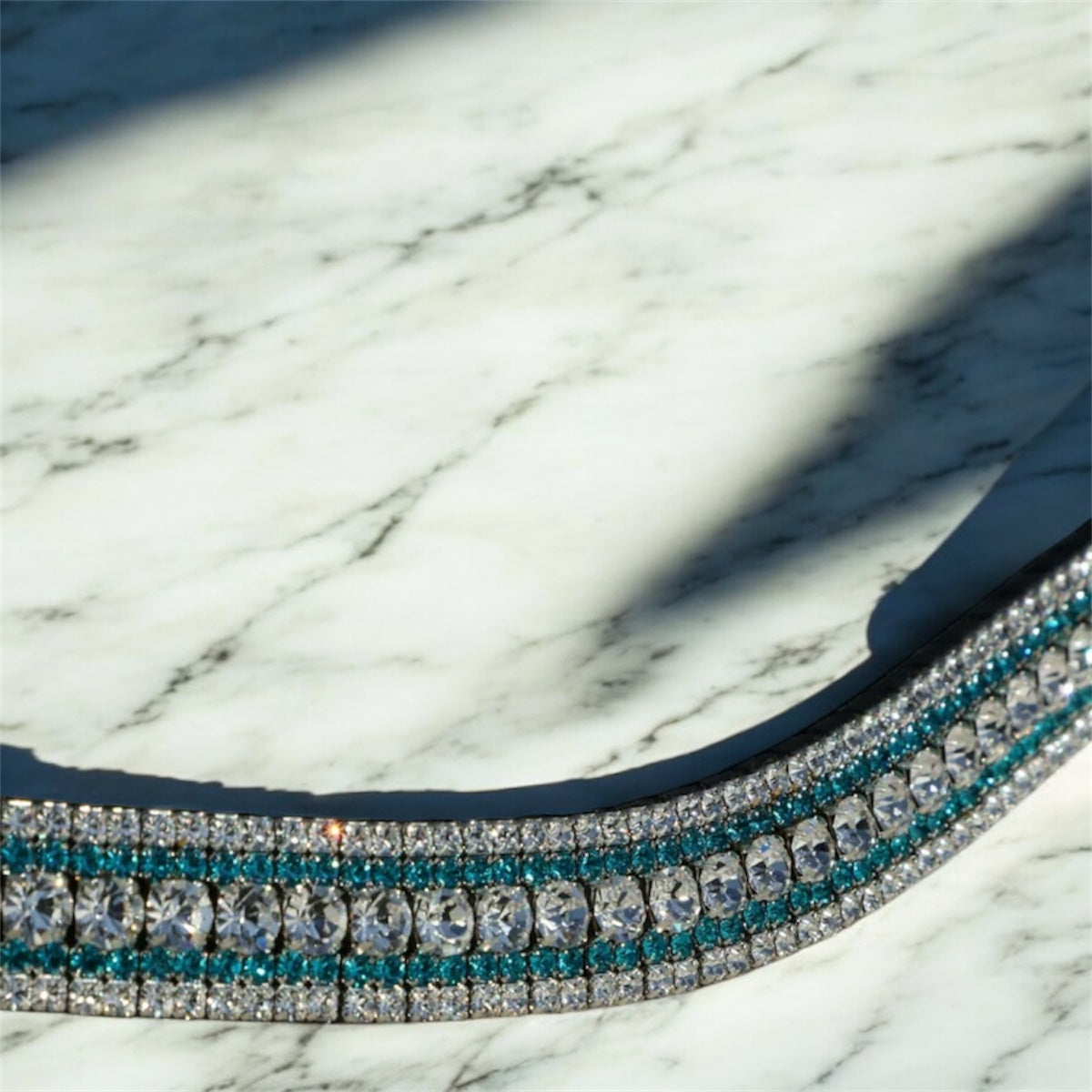 Clear and Aqua Browband